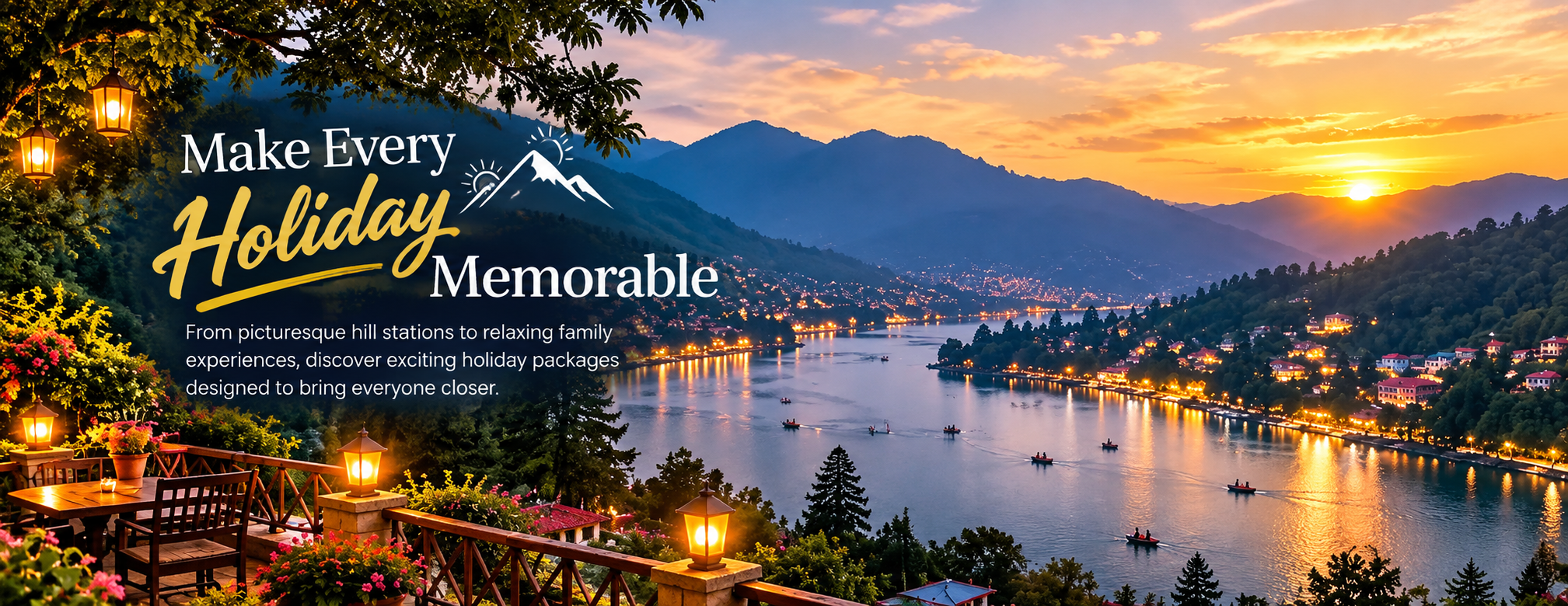 Memorable lakeside sunset escape